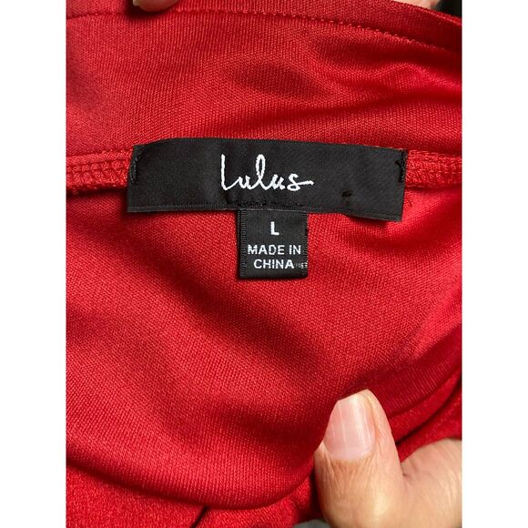 Lulu's Red Skater Mini Dress Size Large - Picture 3 of 4